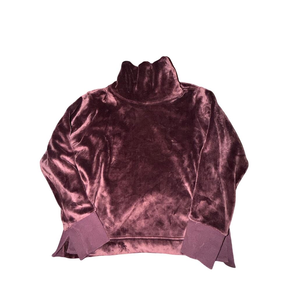 Athleta Double Cozy Karma Funnel Neck Sweater Women's Size M Burgundy Velour